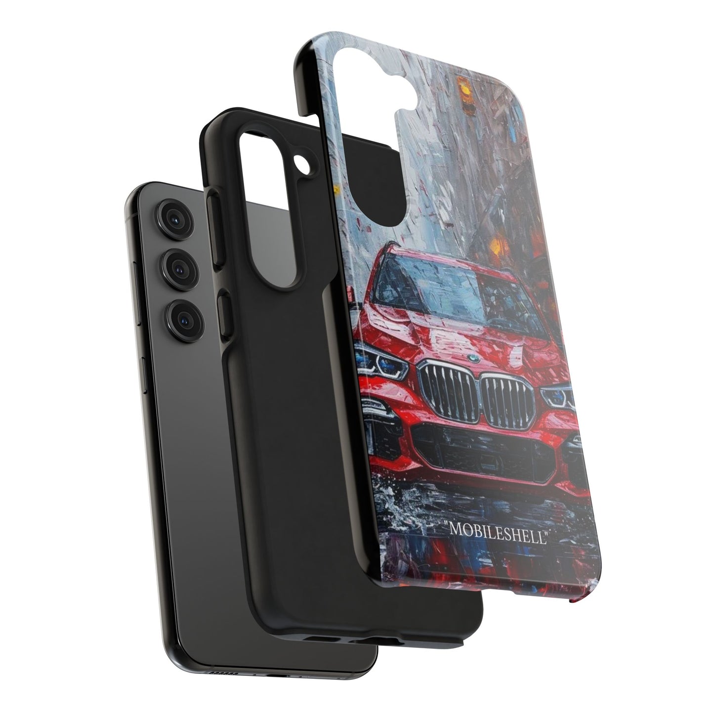 Red BMW pain art tough phone case