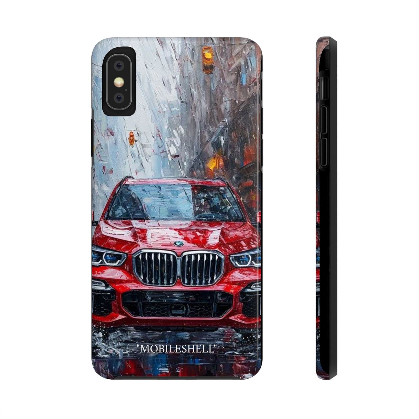 Red BMW pain art tough phone case