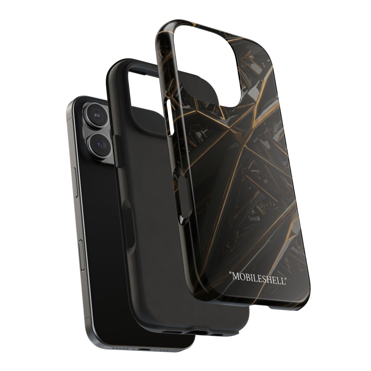 Abstract black gold pattern tough phone case