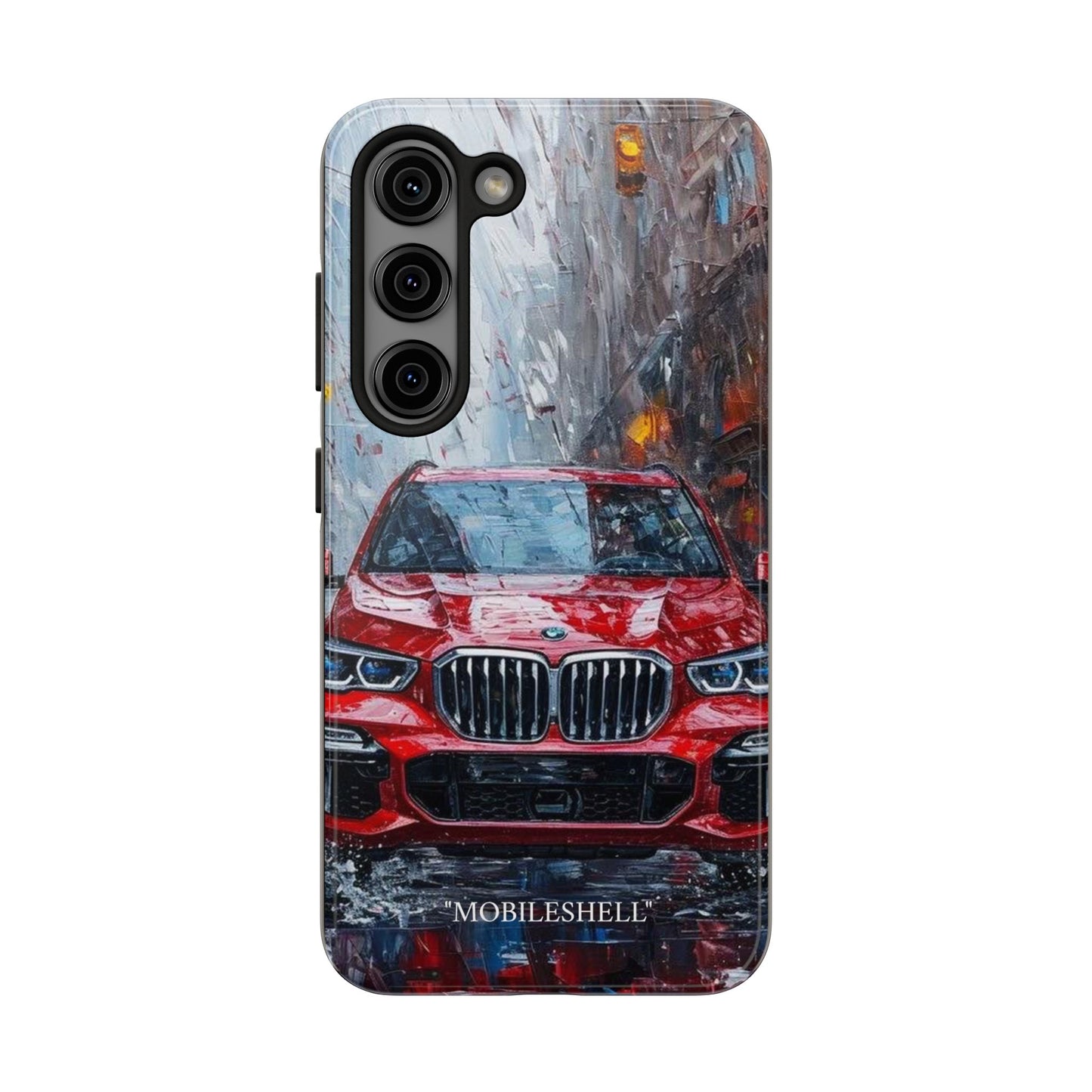 Red BMW pain art tough phone case