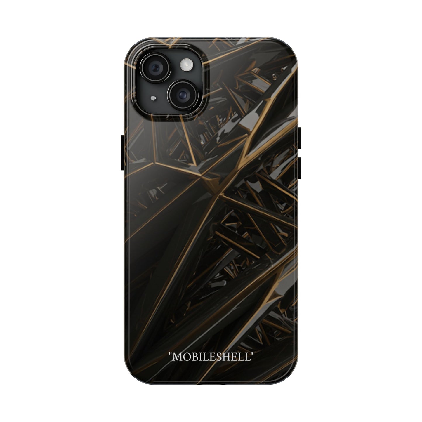 Abstract black gold pattern tough phone case