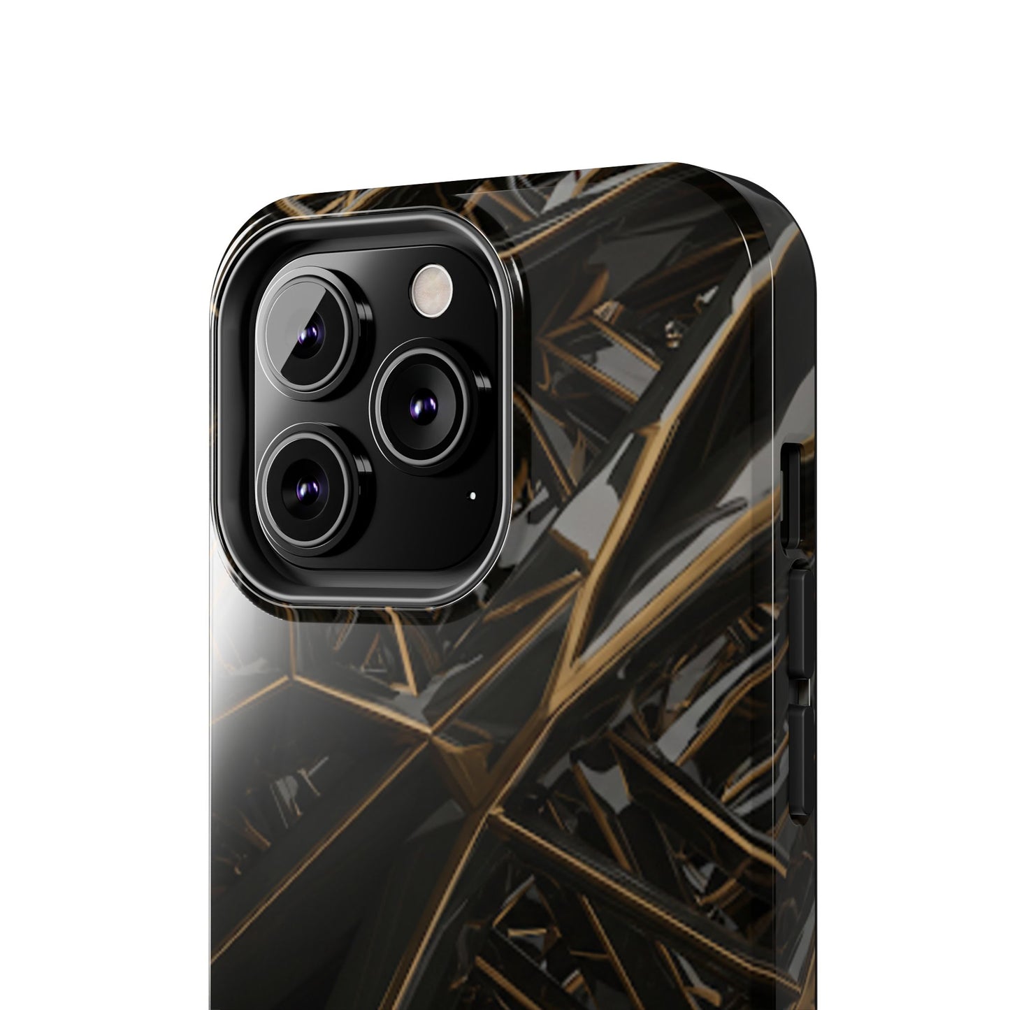 Abstract black gold pattern tough phone case