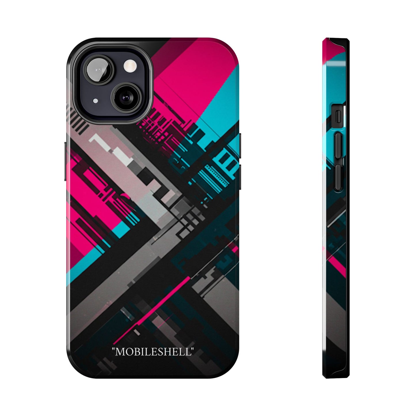 Abstract cyber tough phone case