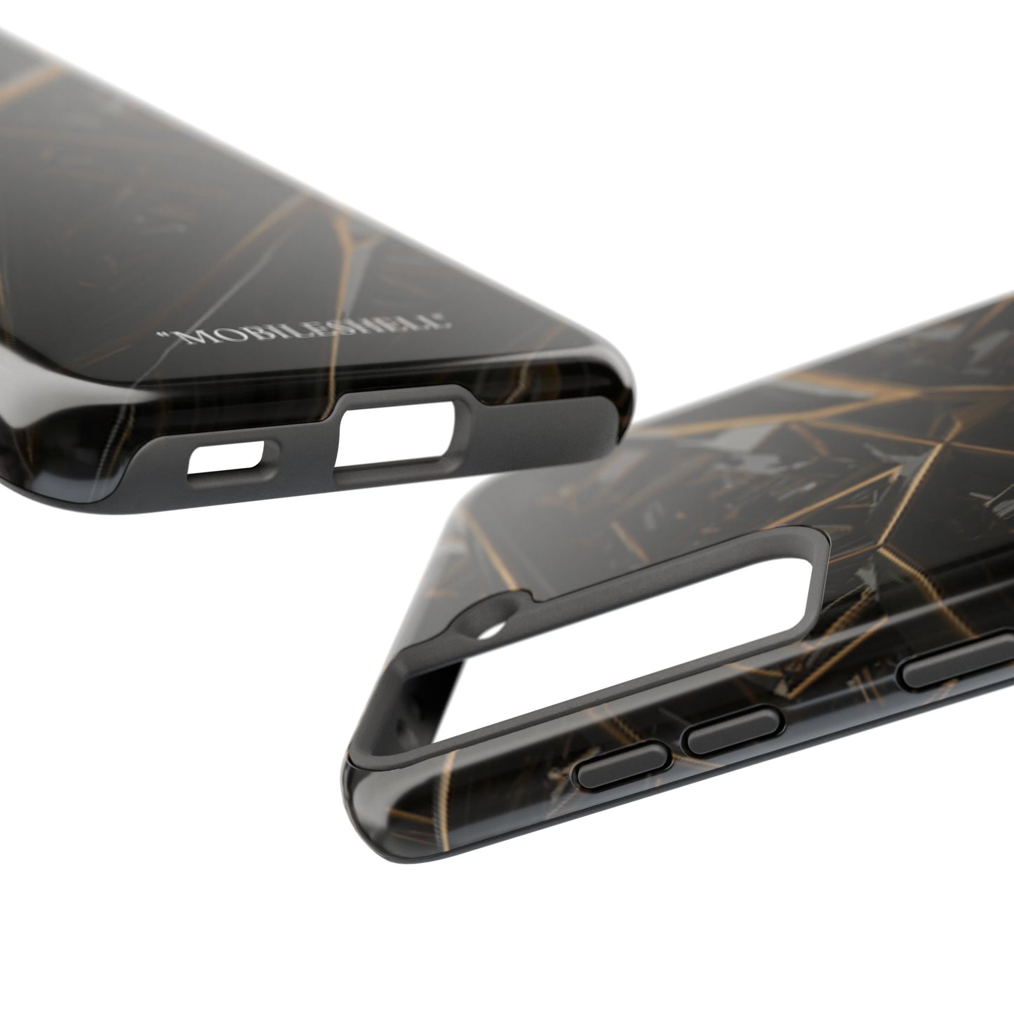 Abstract black gold pattern tough phone case