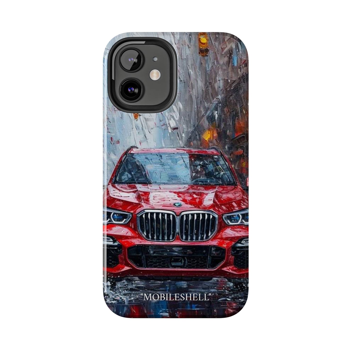 Red BMW pain art tough phone case