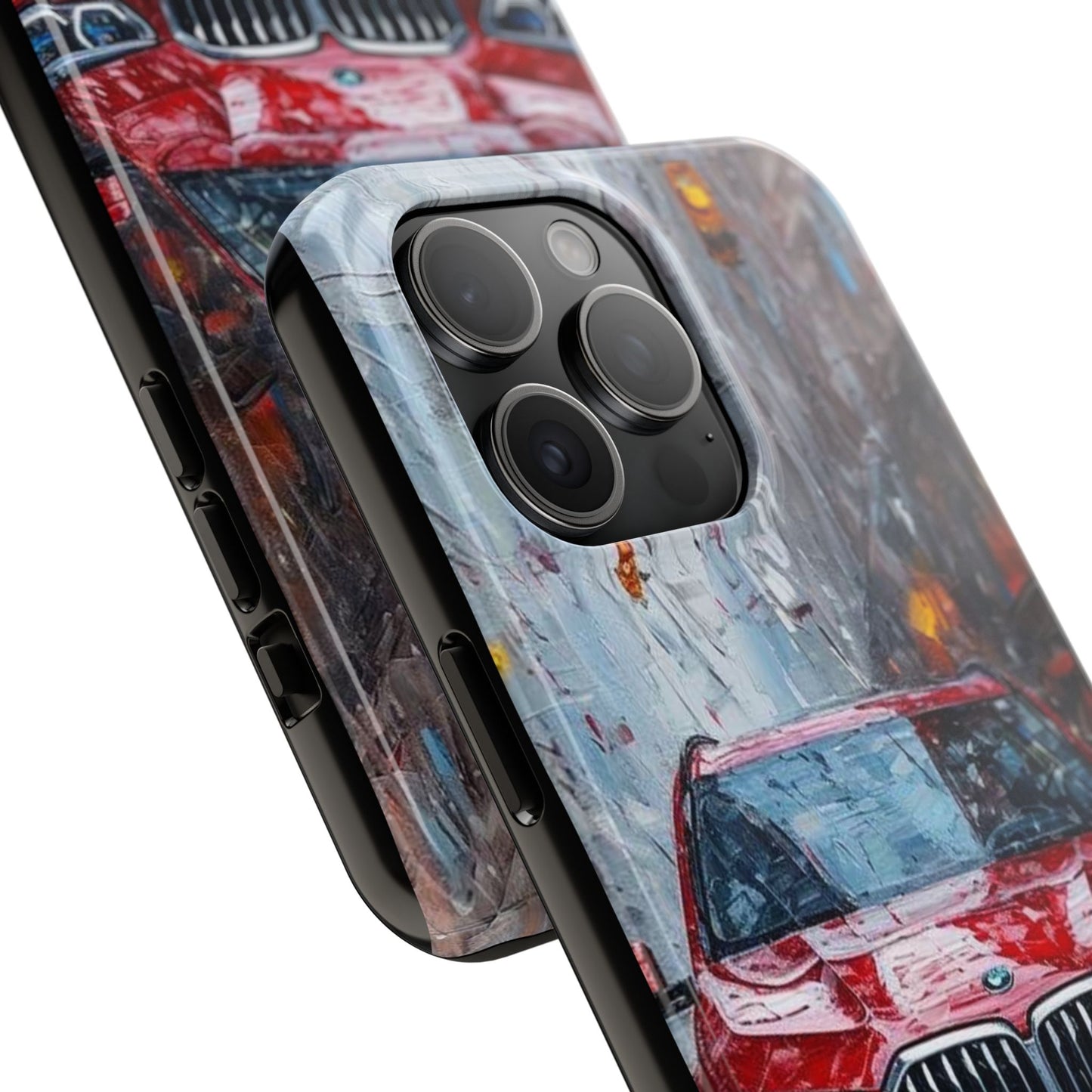 Red BMW pain art tough phone case