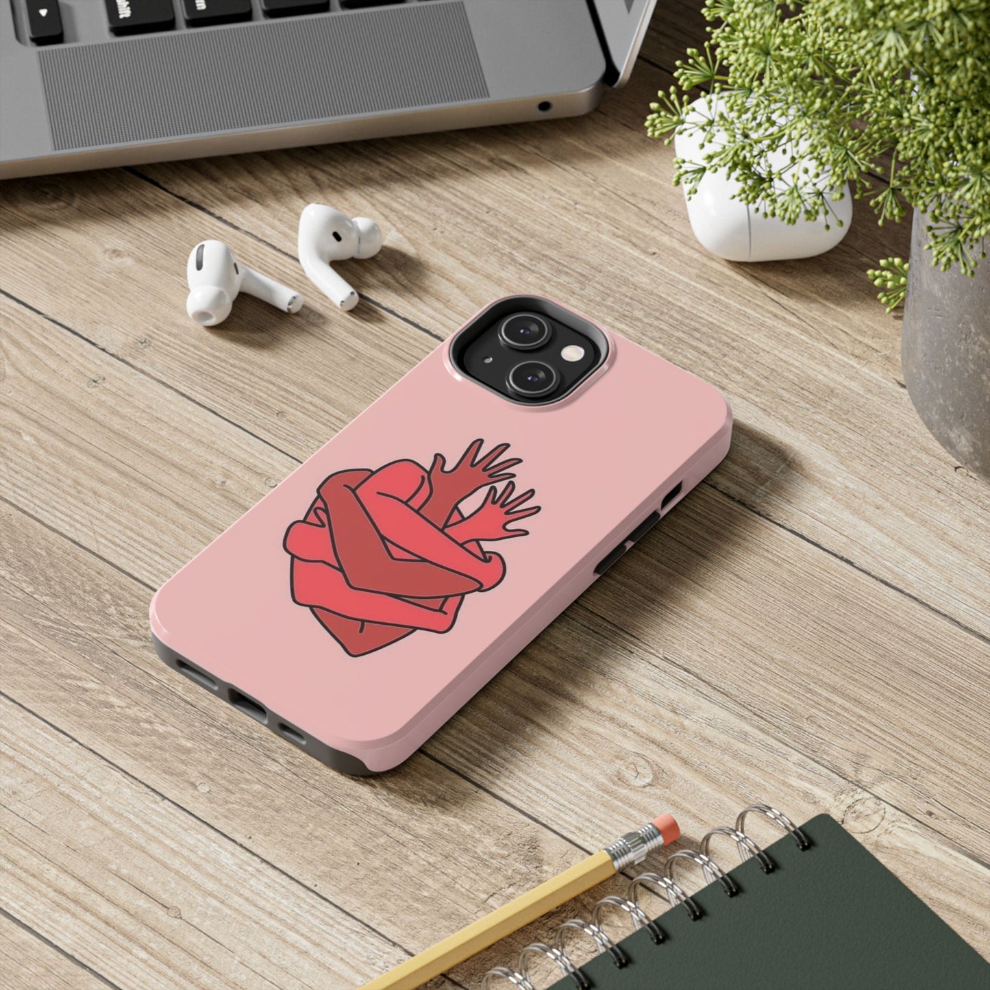 Artistic Heart Embrace Phone Case