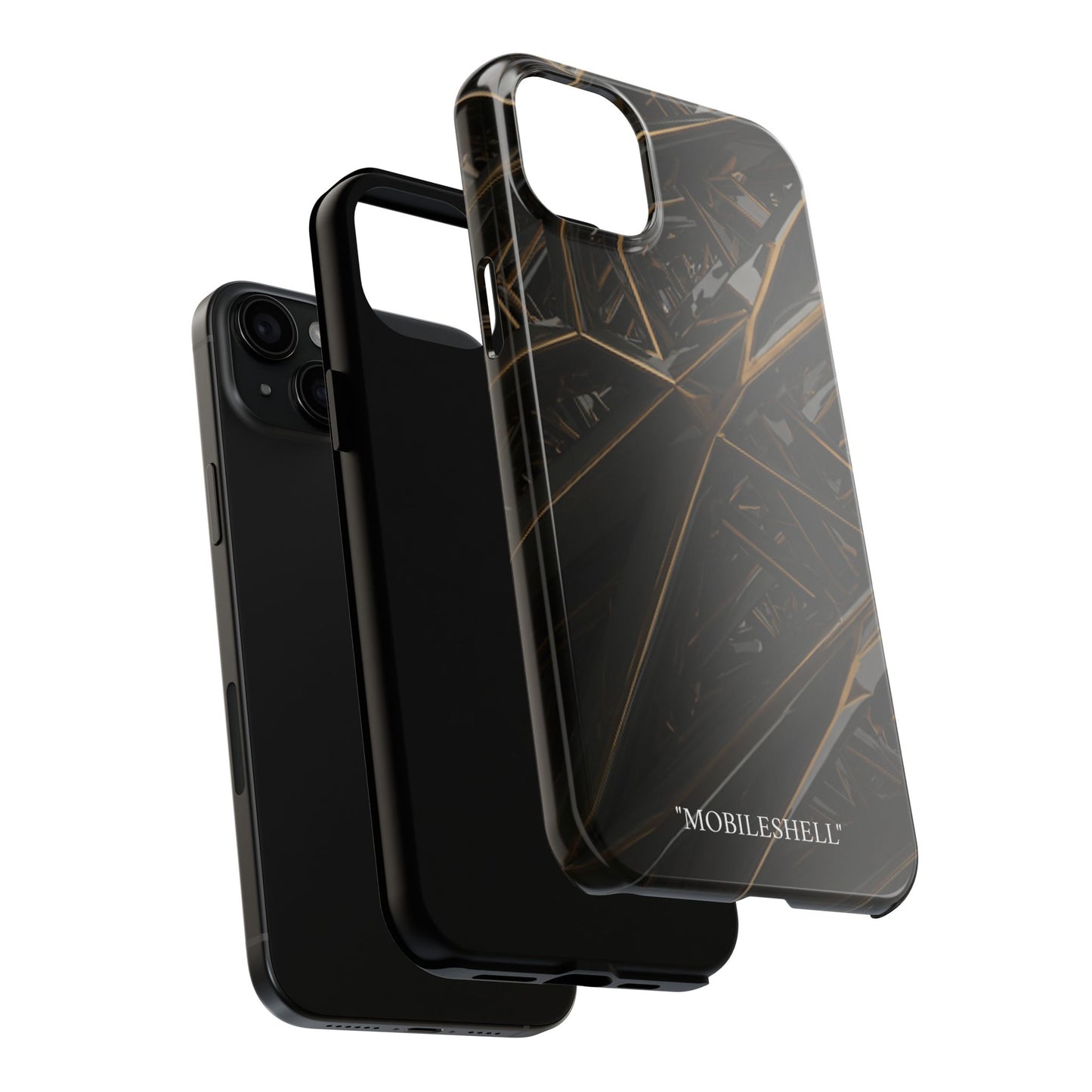 Abstract black gold pattern tough phone case