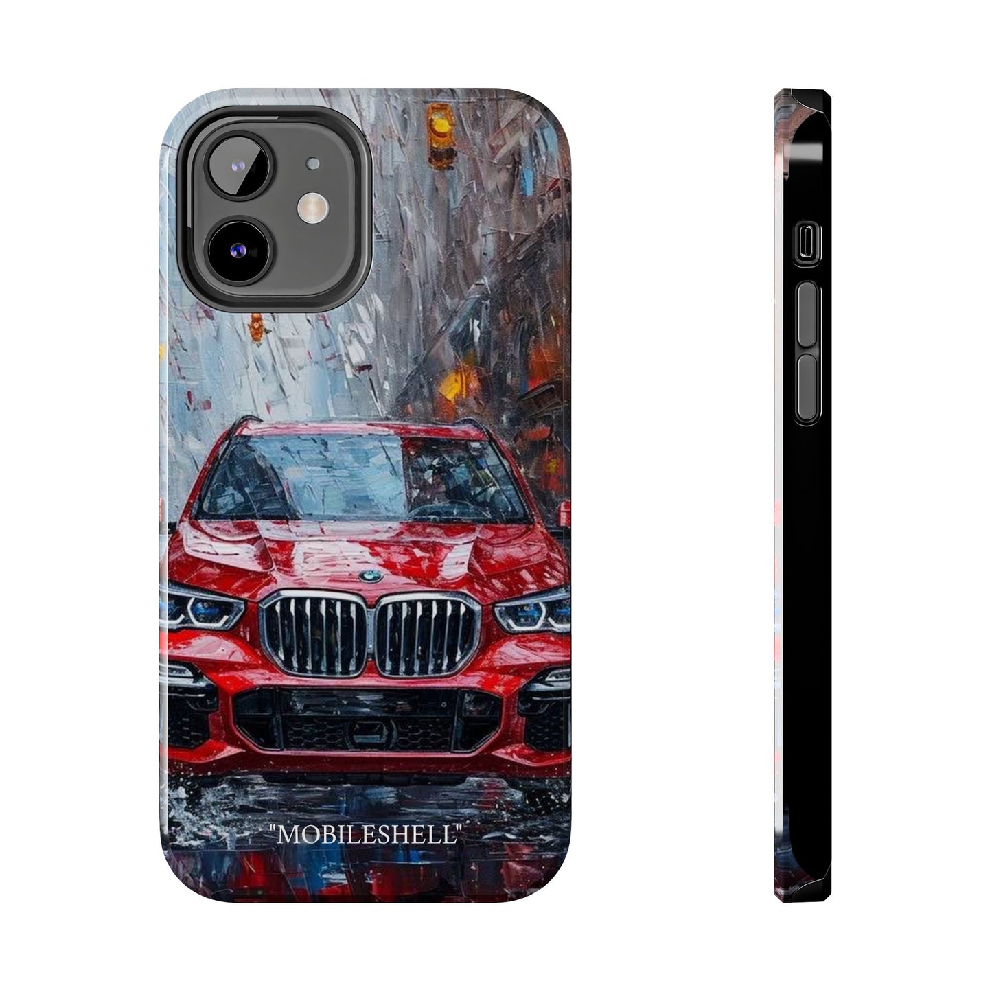 Red BMW pain art tough phone case