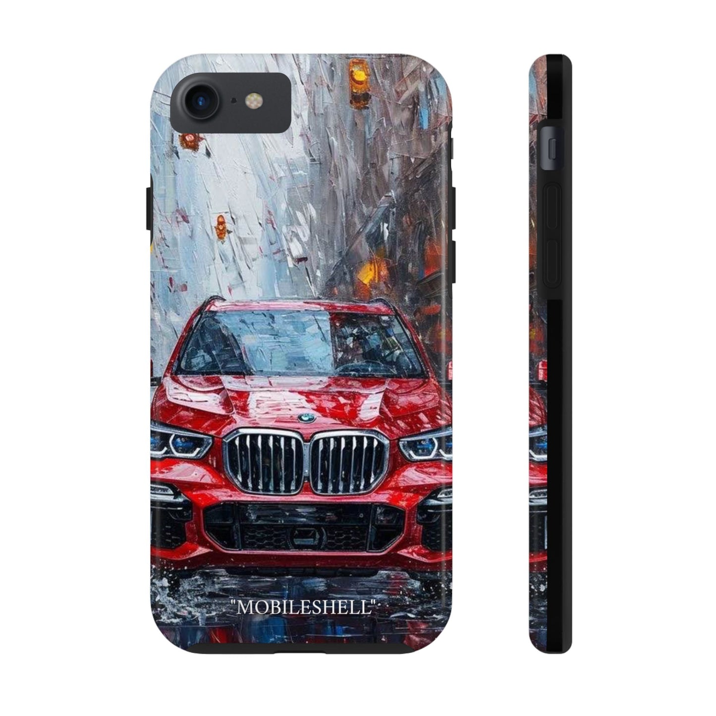 Red BMW pain art tough phone case