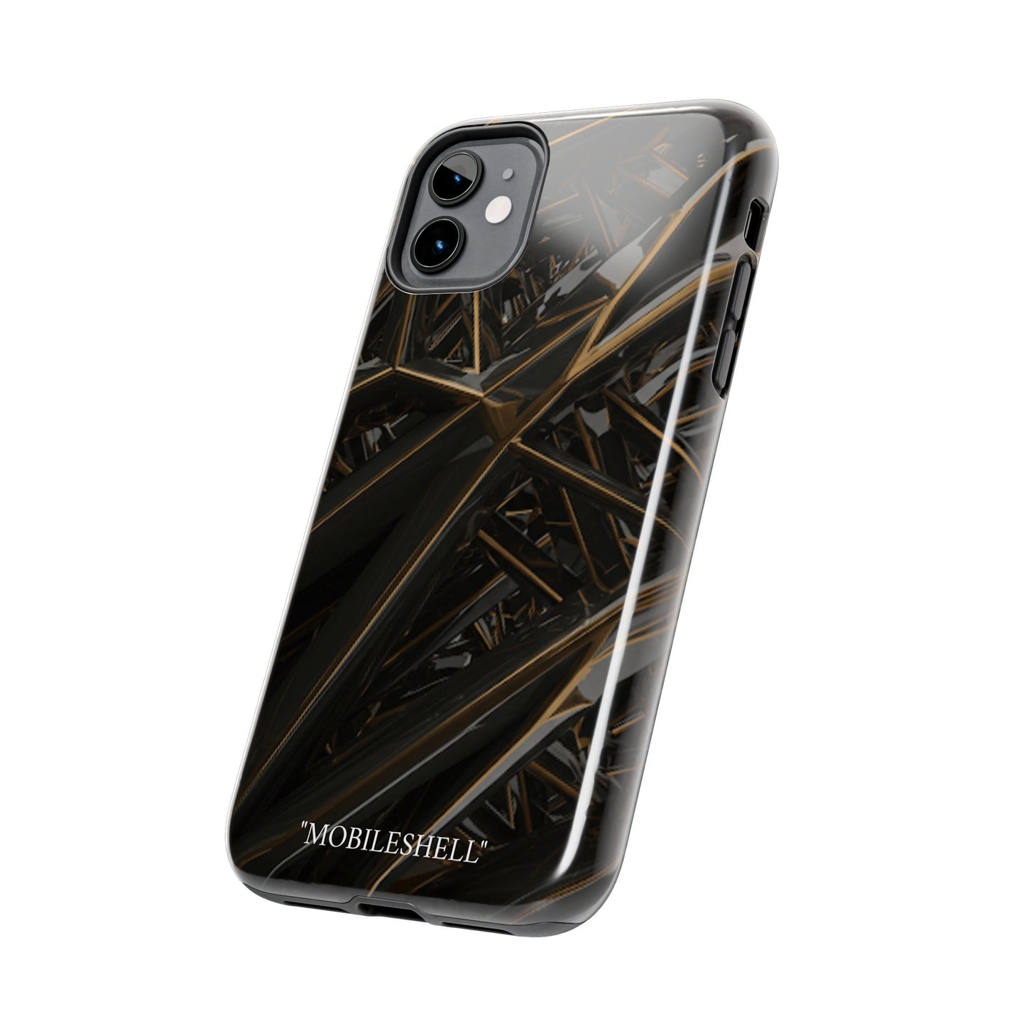 Abstract black gold pattern tough phone case