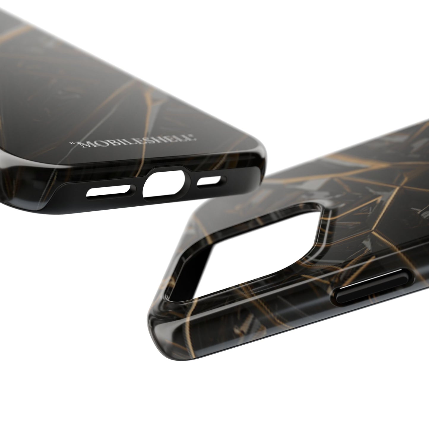 Abstract black gold pattern tough phone case