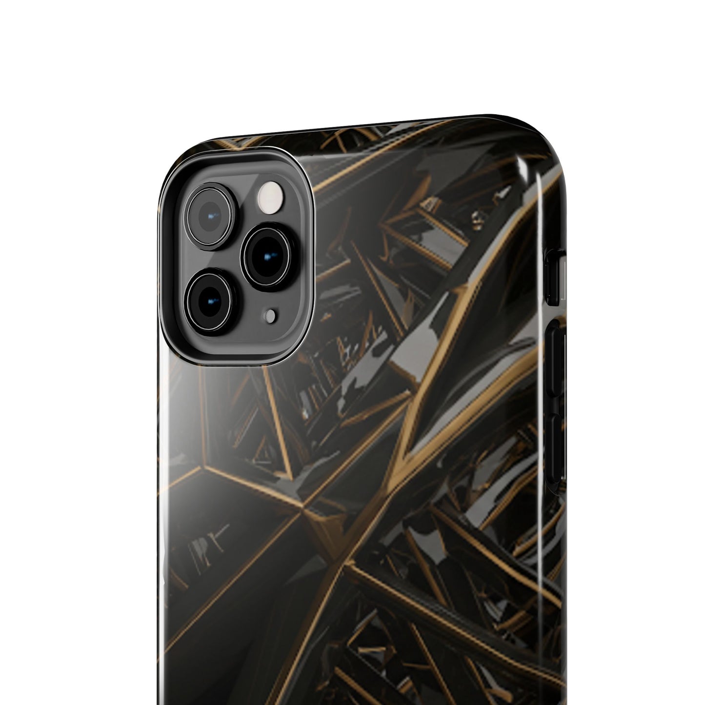 Abstract black gold pattern tough phone case