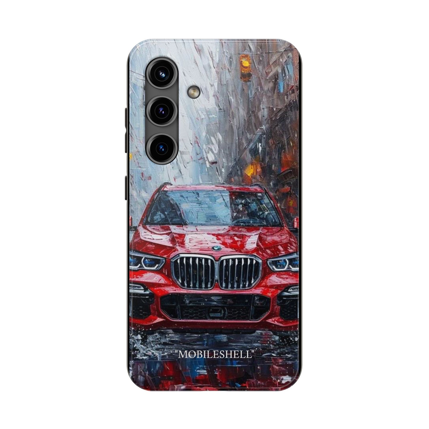 Red BMW pain art tough phone case