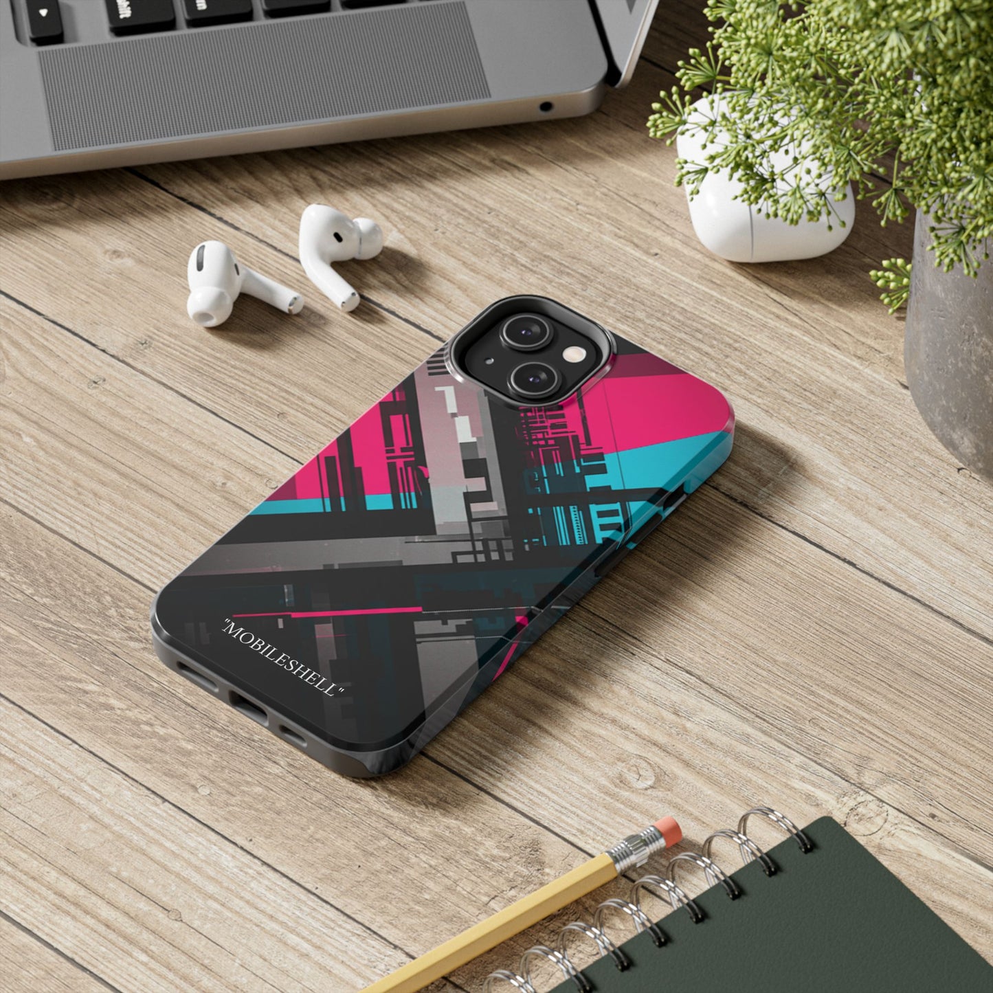 Abstract cyber tough phone case