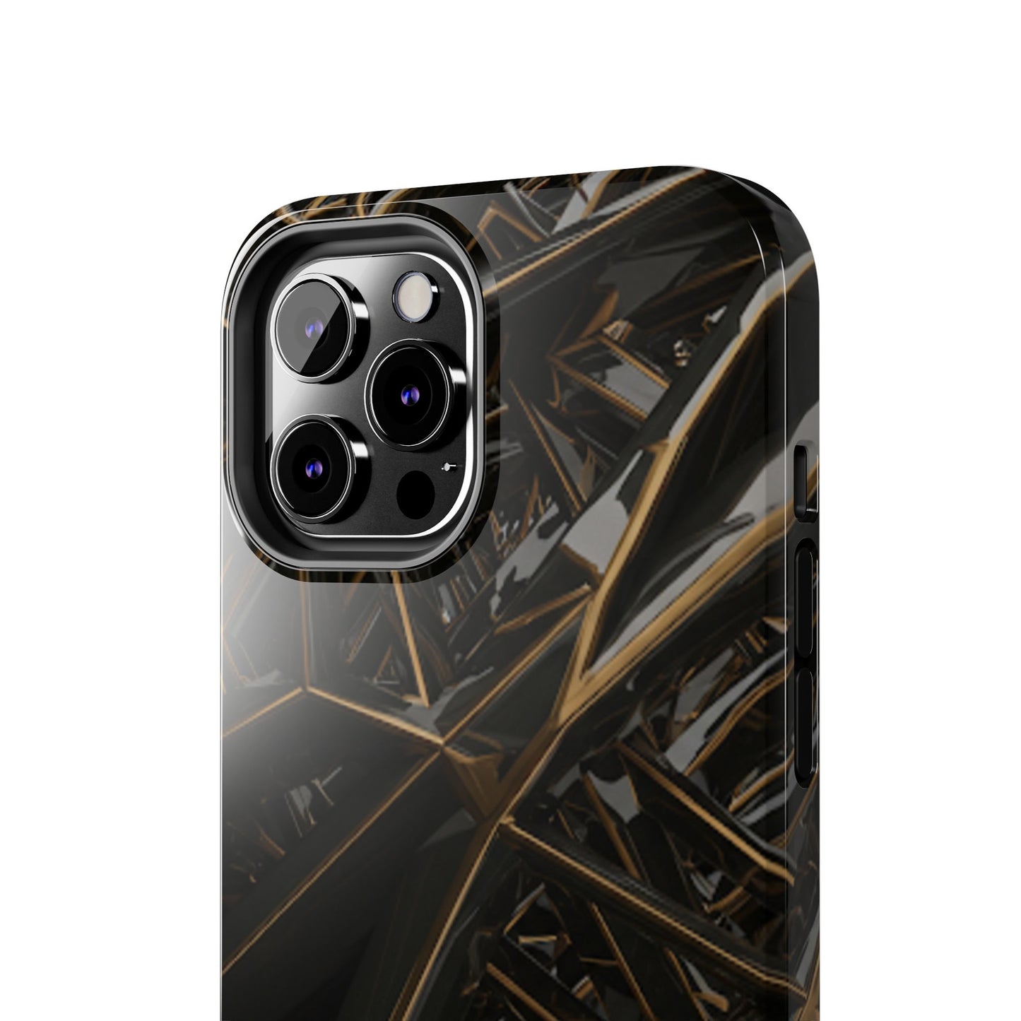 Abstract black gold pattern tough phone case