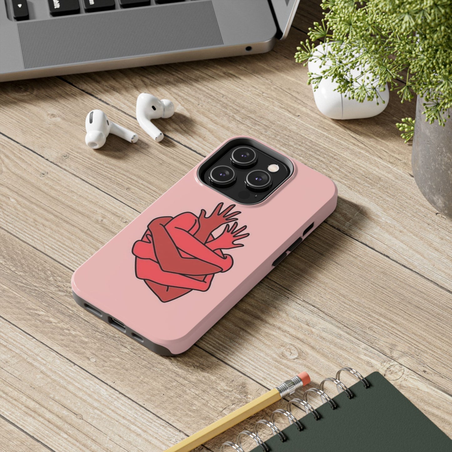 Artistic Heart Embrace Phone Case