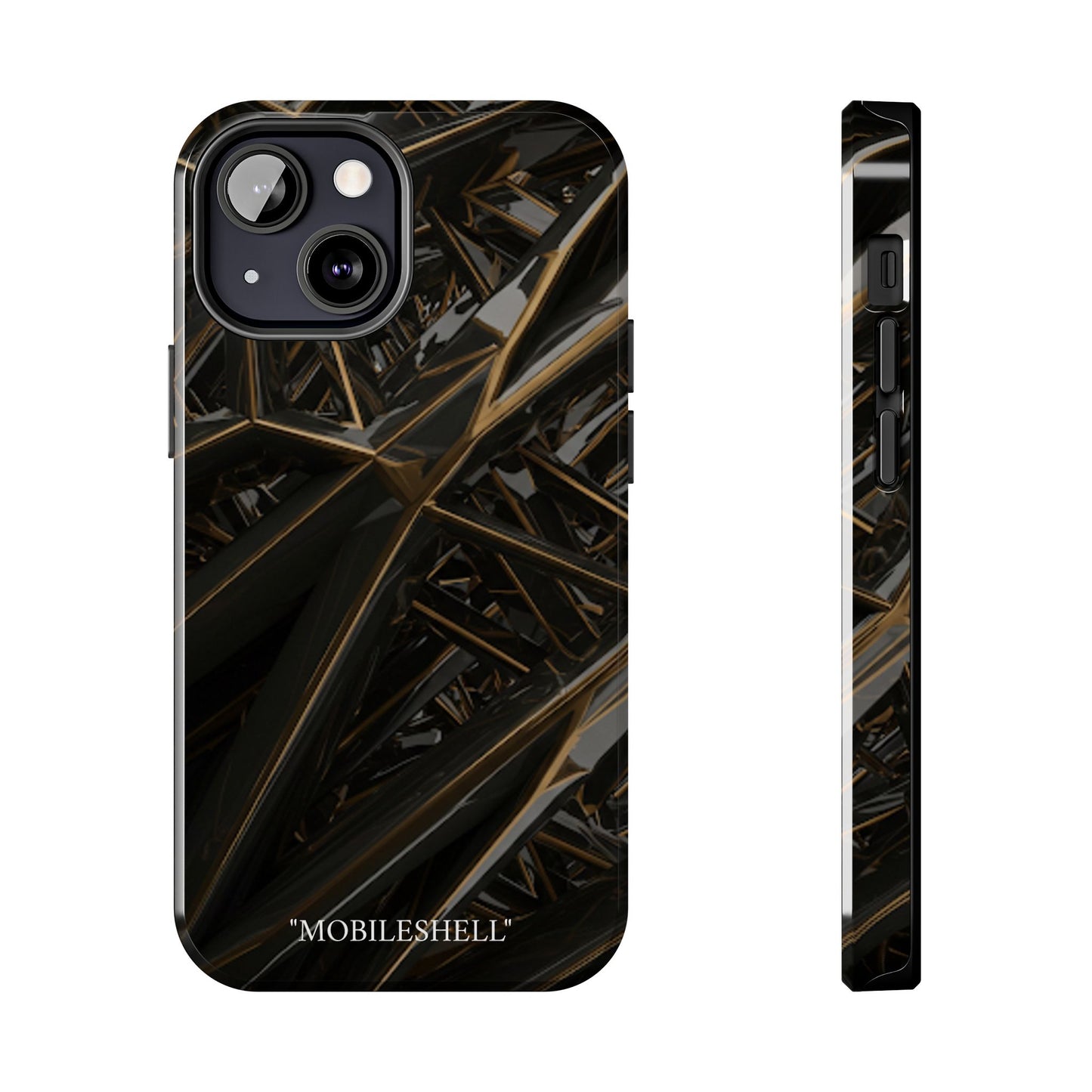 Abstract black gold pattern tough phone case