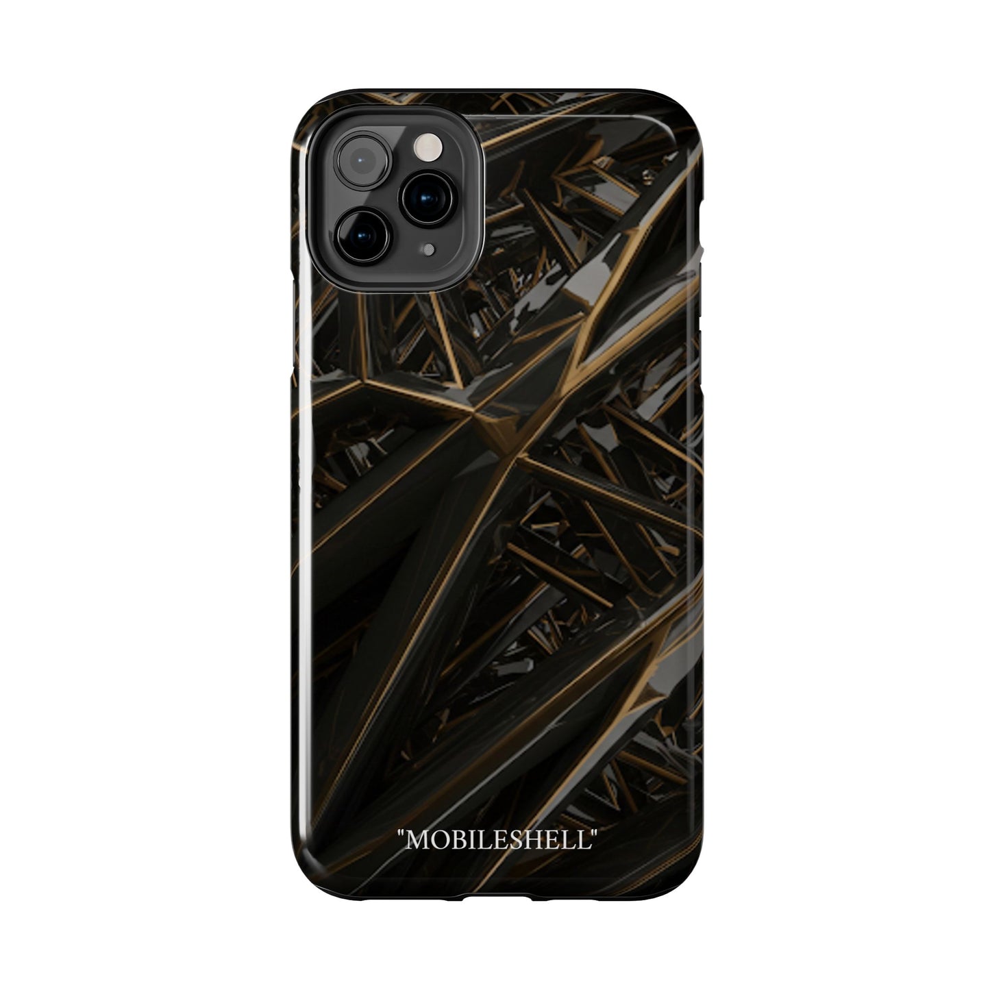 Abstract black gold pattern tough phone case