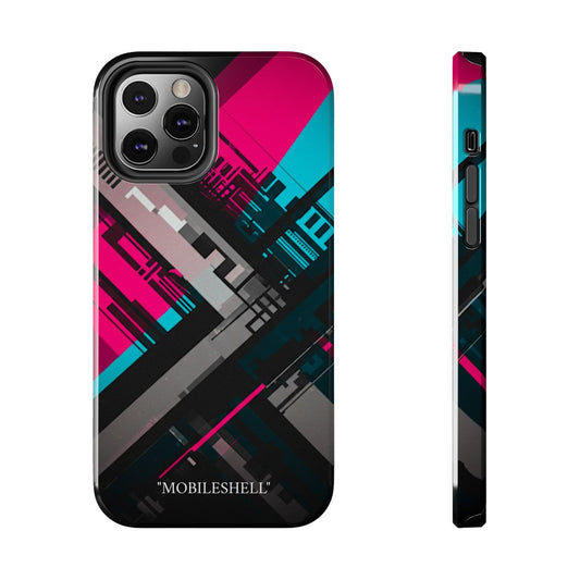 Abstract cyber tough phone case