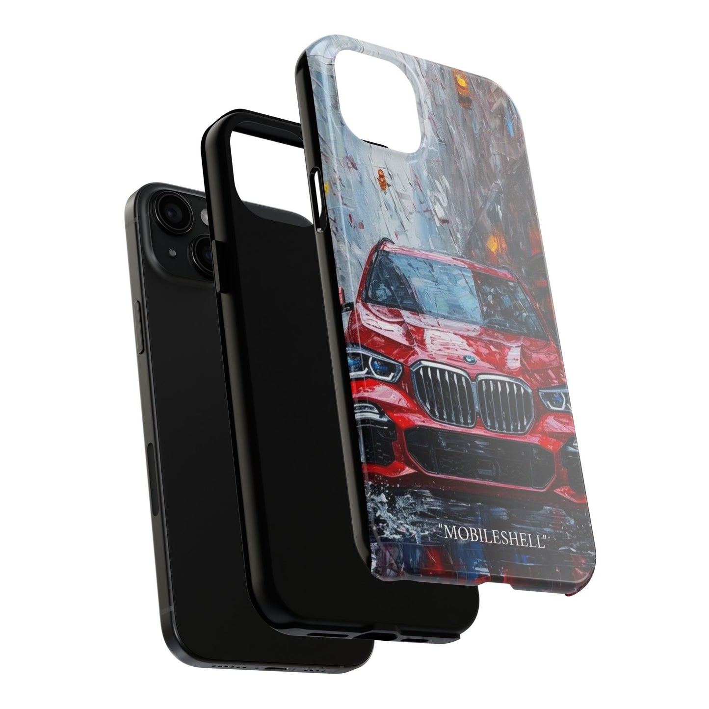 Red BMW pain art tough phone case