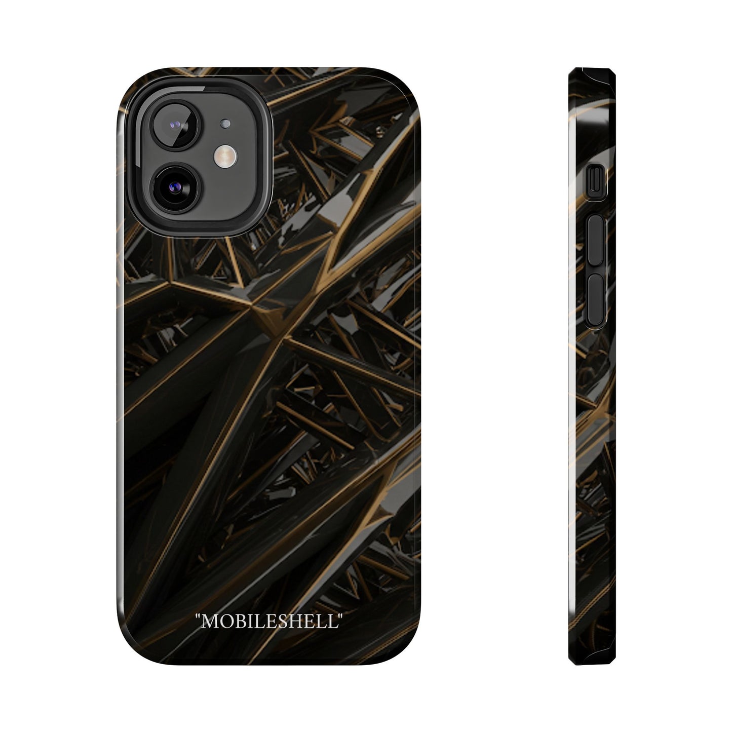 Abstract black gold pattern tough phone case