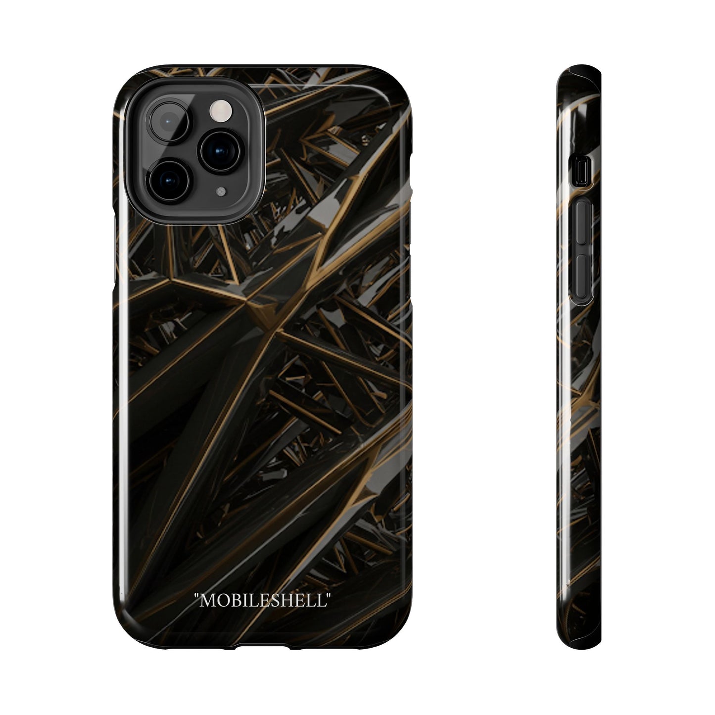 Abstract black gold pattern tough phone case