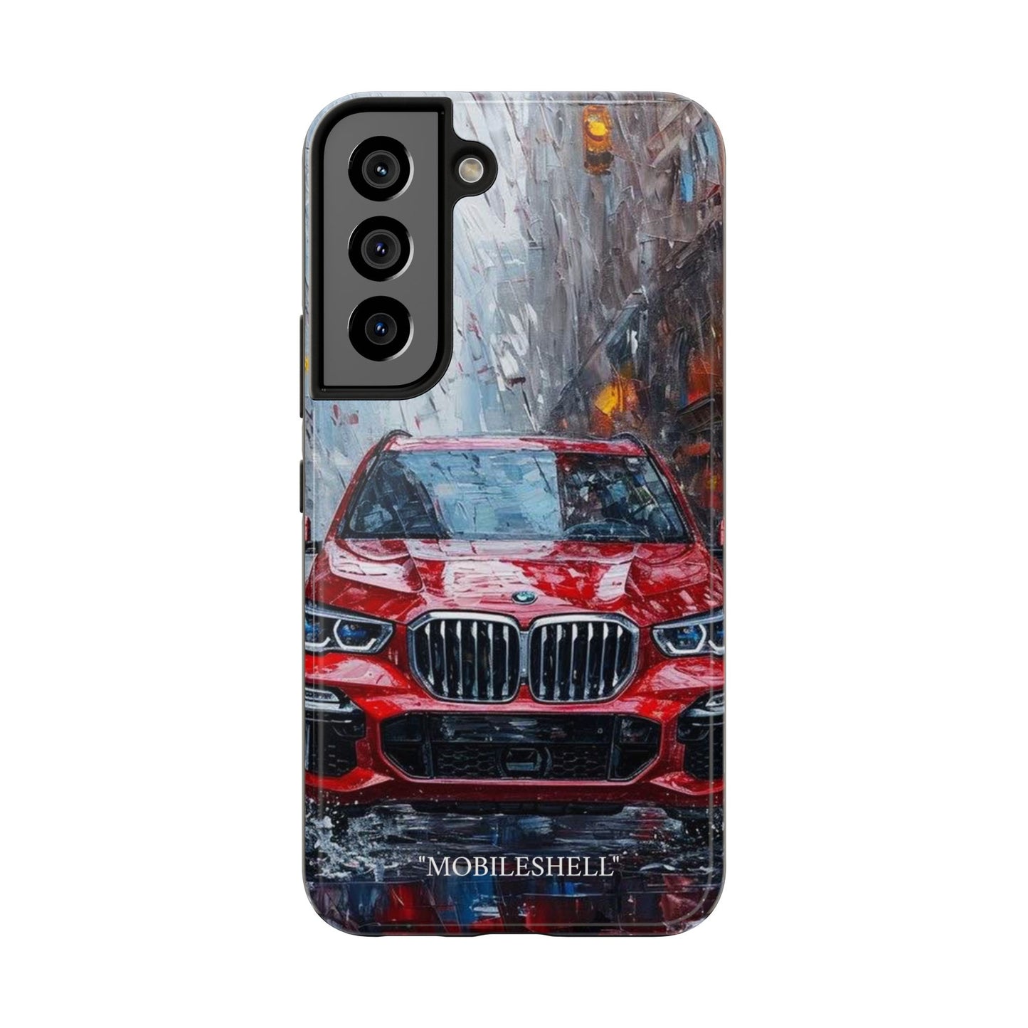 Red BMW pain art tough phone case