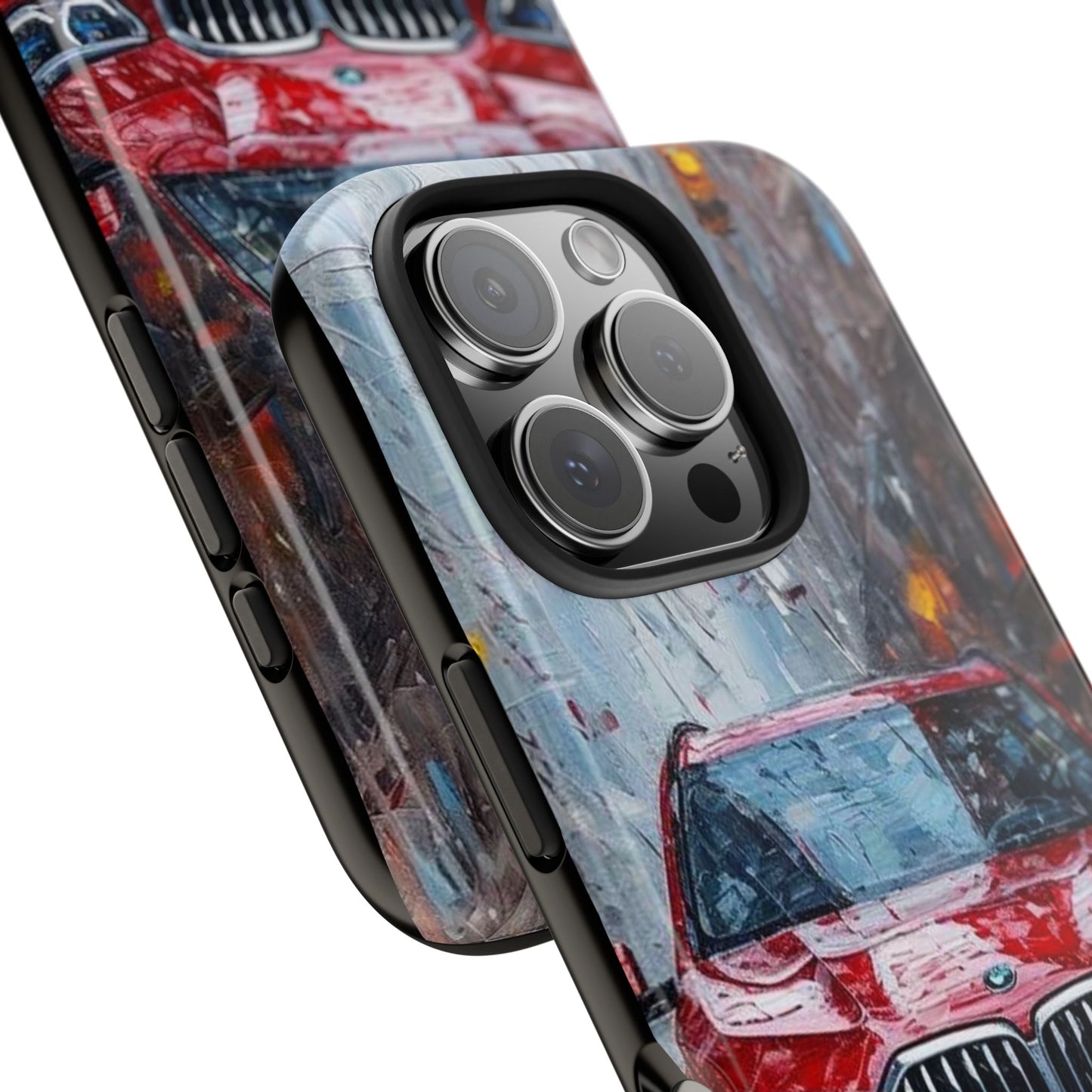 Red BMW pain art tough phone case