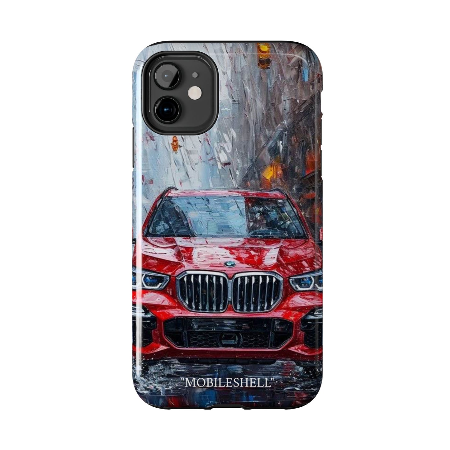 Red BMW pain art tough phone case