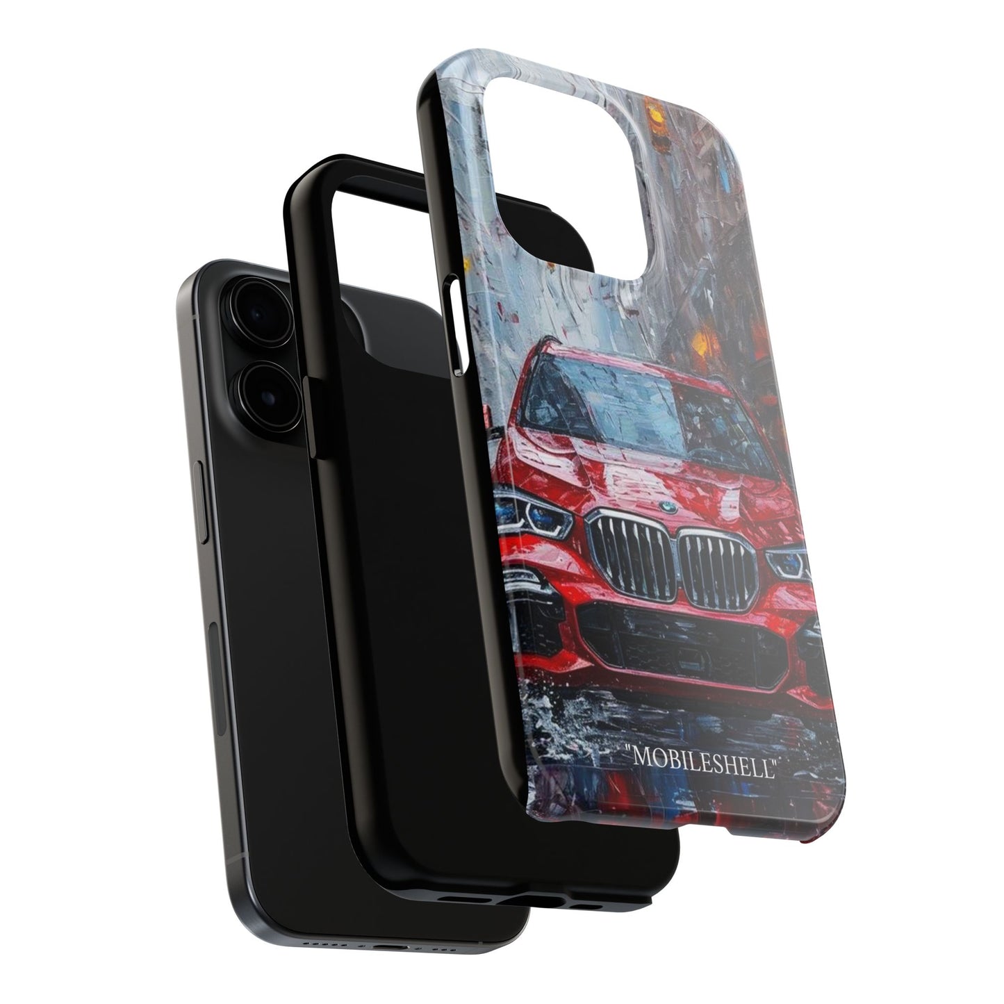 Red BMW pain art tough phone case