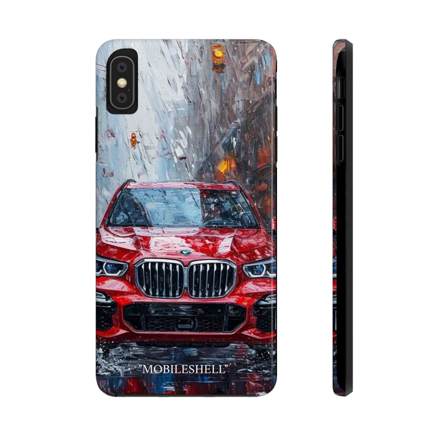 Red BMW pain art tough phone case