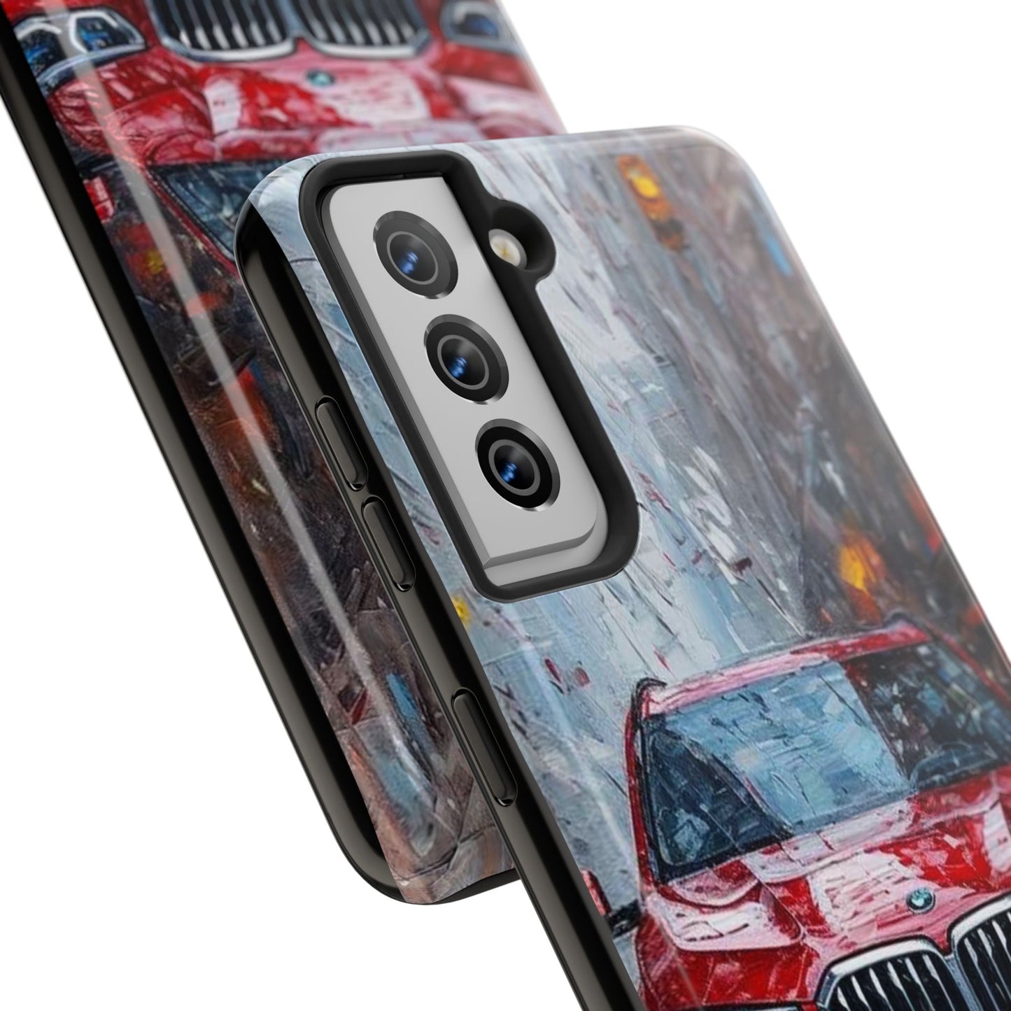 Red BMW pain art tough phone case