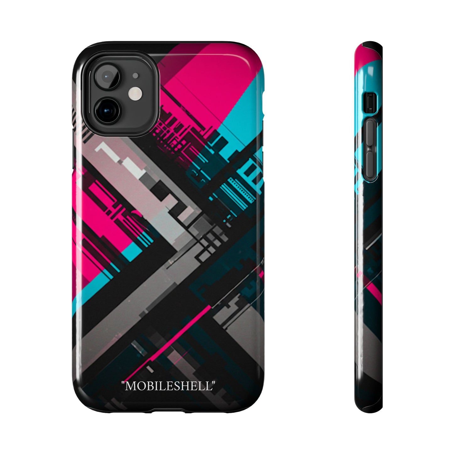 Abstract cyber tough phone case