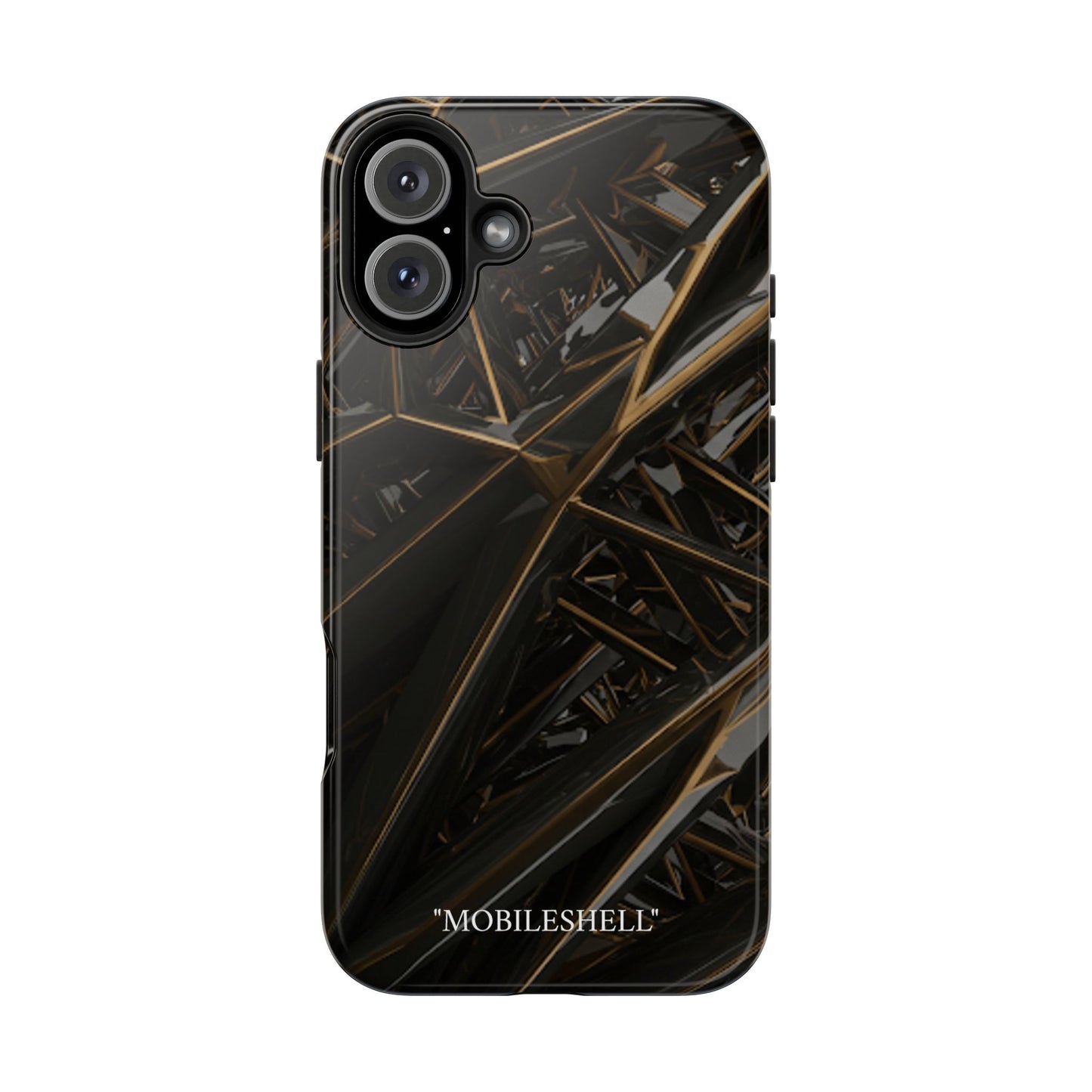 Abstract black gold pattern tough phone case