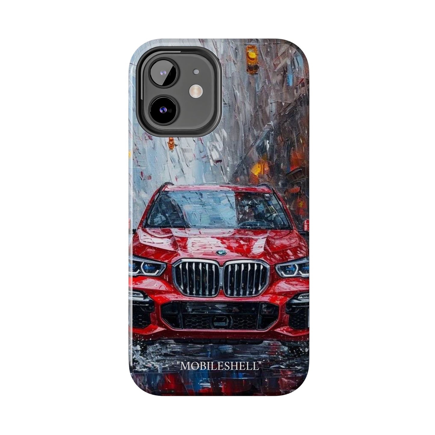 Red BMW pain art tough phone case