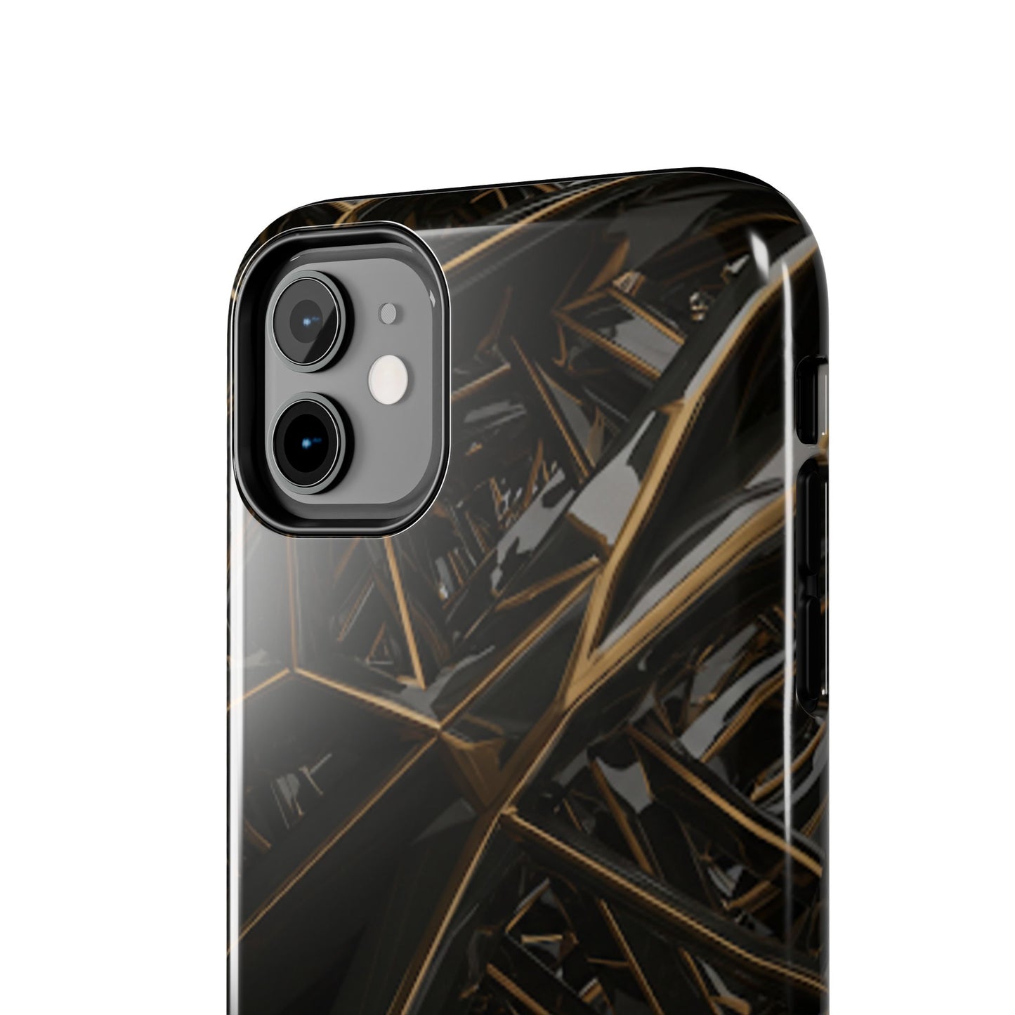 Abstract black gold pattern tough phone case