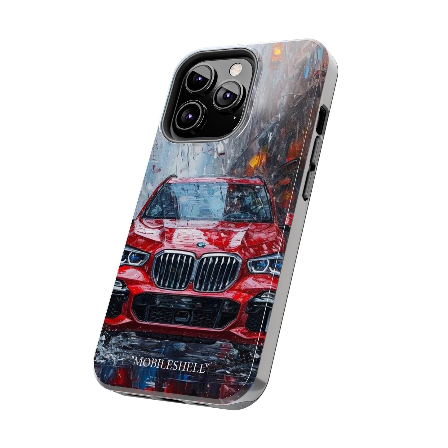 Red BMW pain art tough phone case