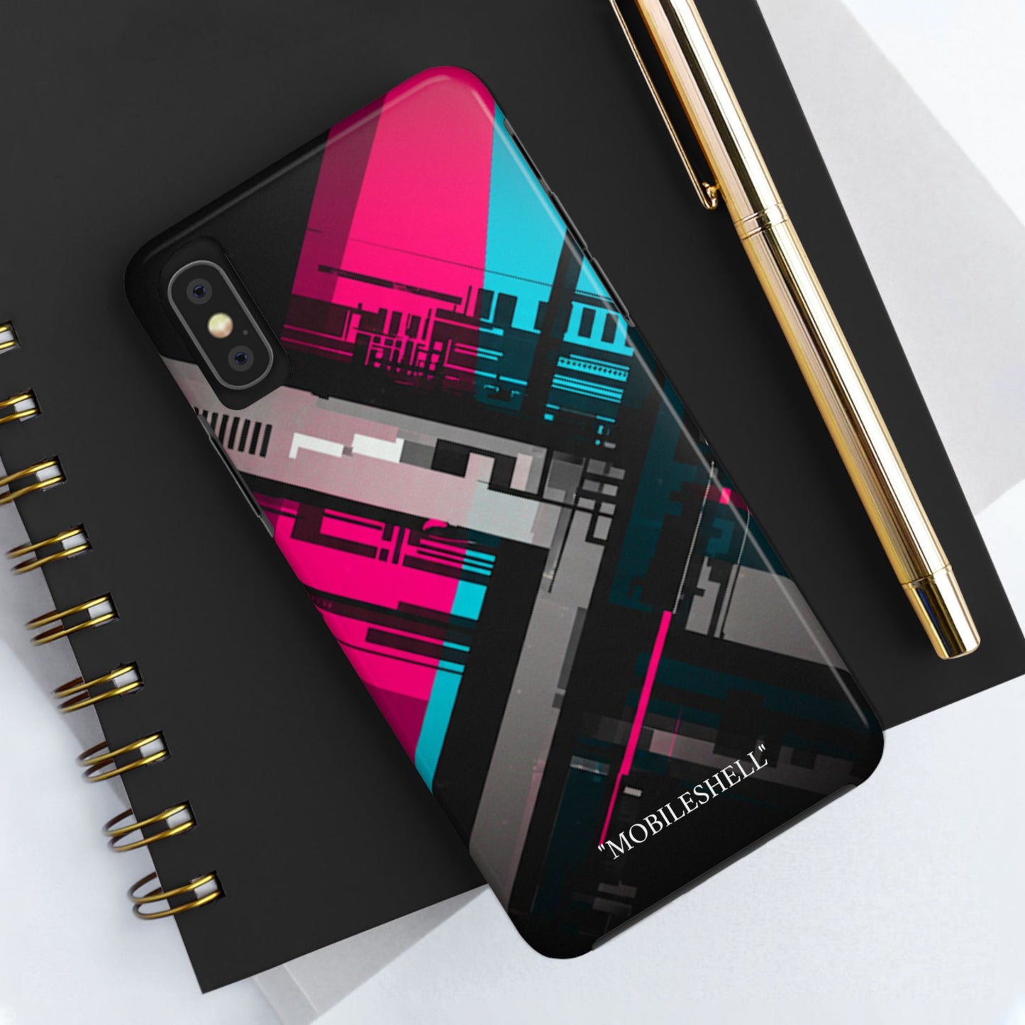 Abstract cyber tough phone case