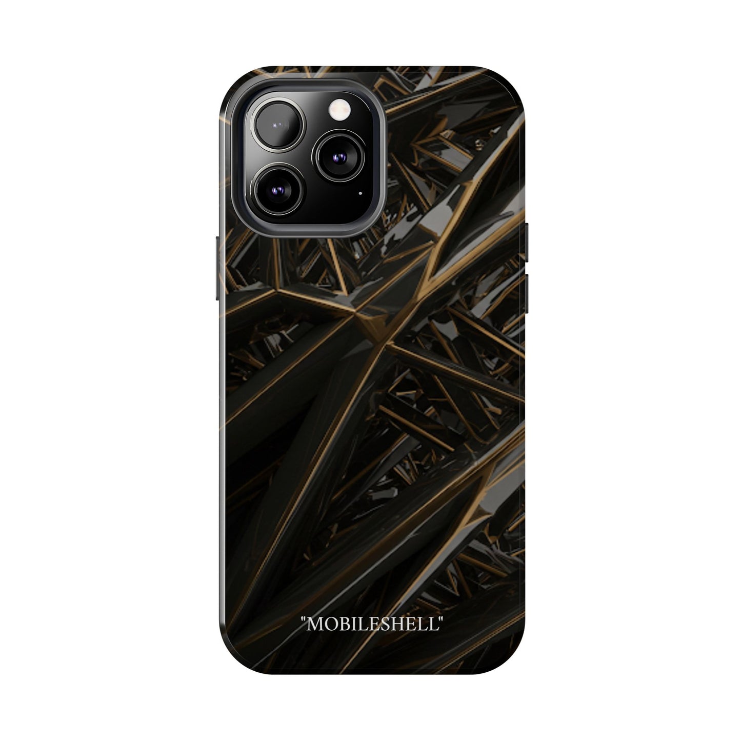 Abstract black gold pattern tough phone case