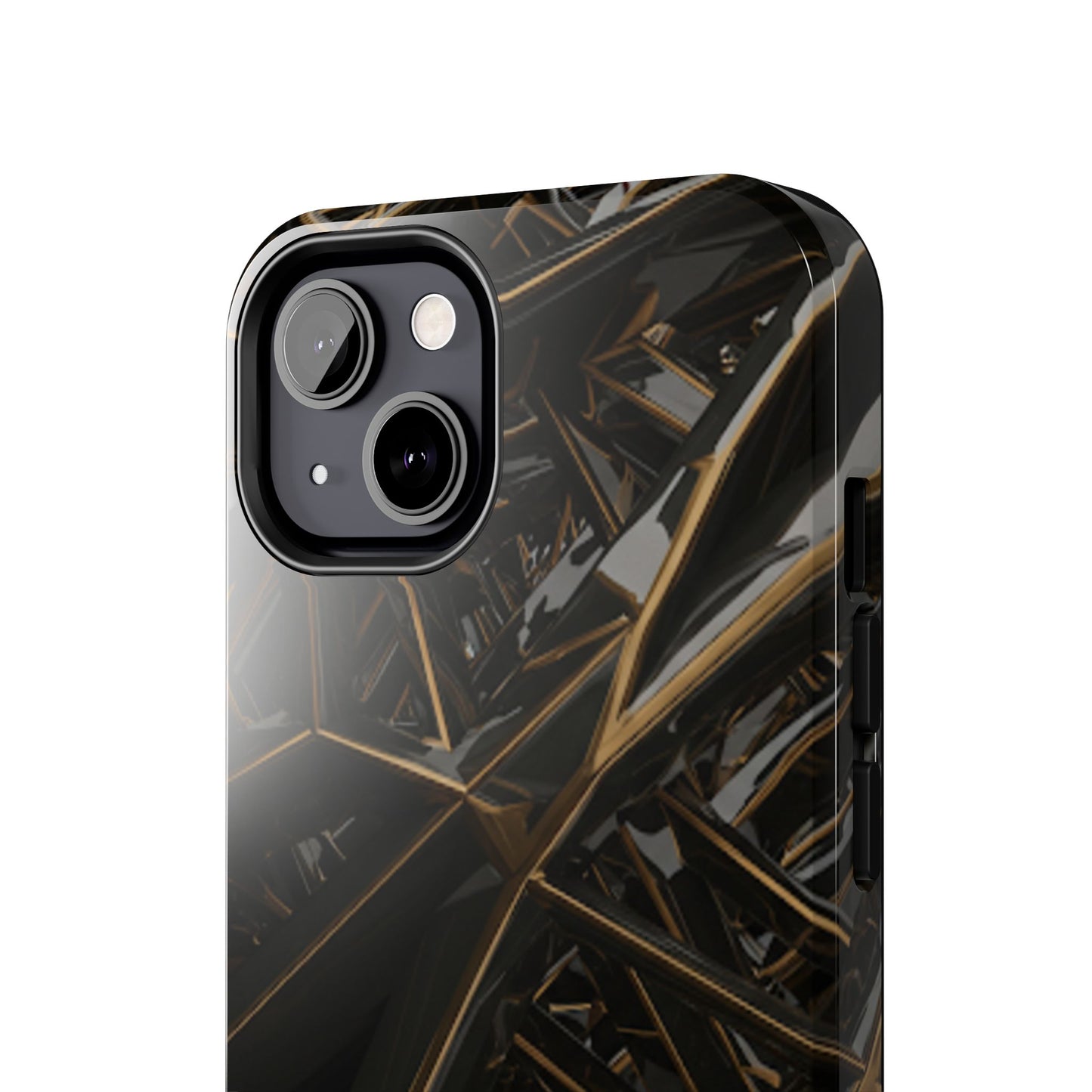 Abstract black gold pattern tough phone case