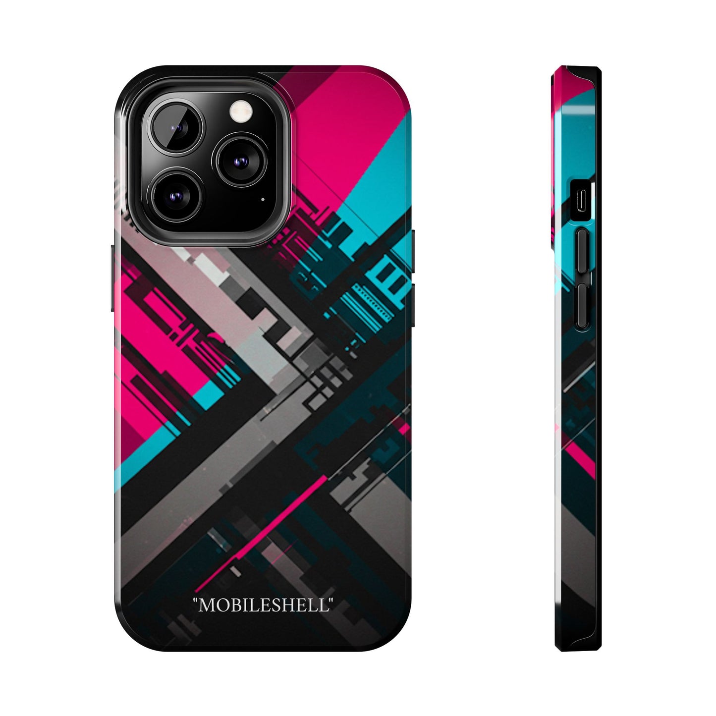 Abstract cyber tough phone case