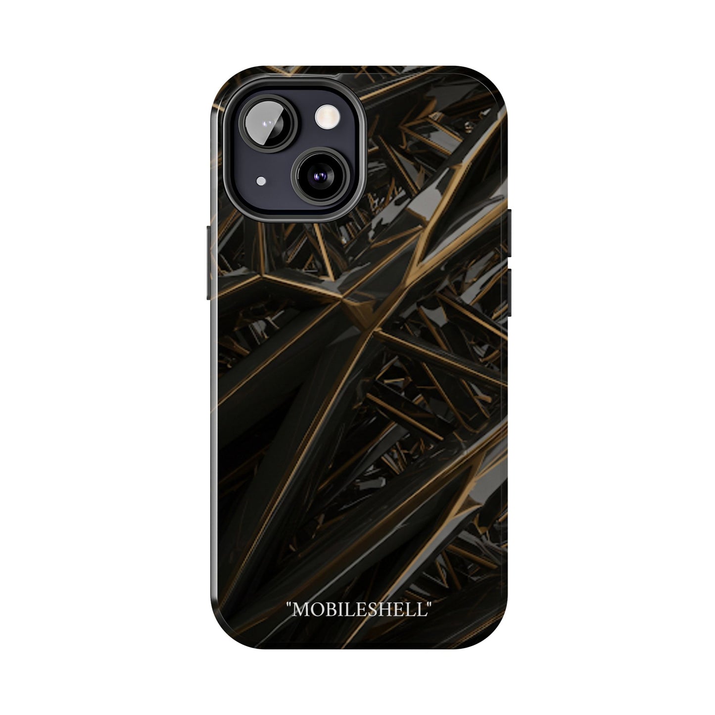 Abstract black gold pattern tough phone case