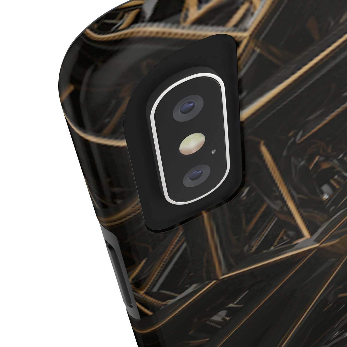 Abstract black gold pattern tough phone case