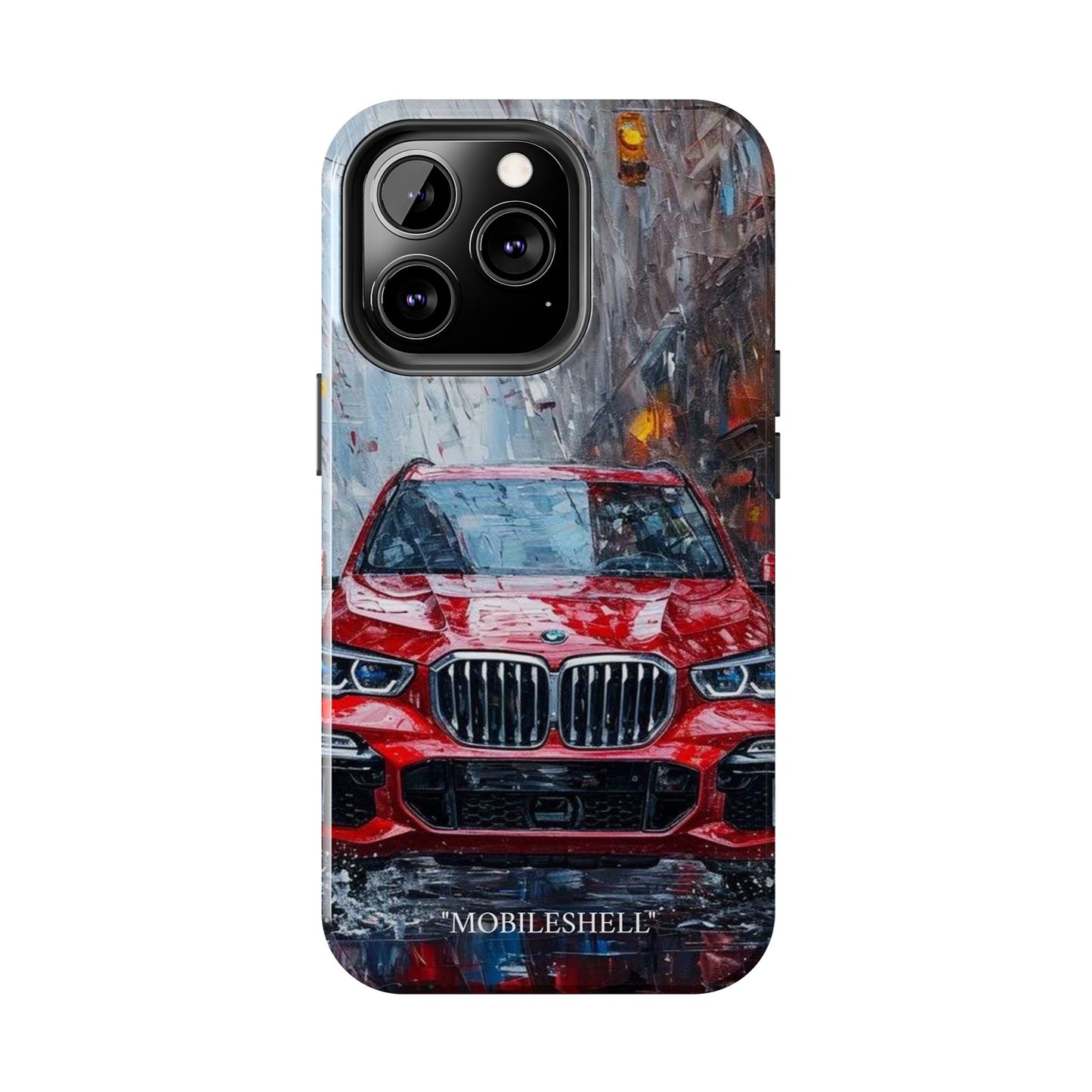 Red BMW pain art tough phone case