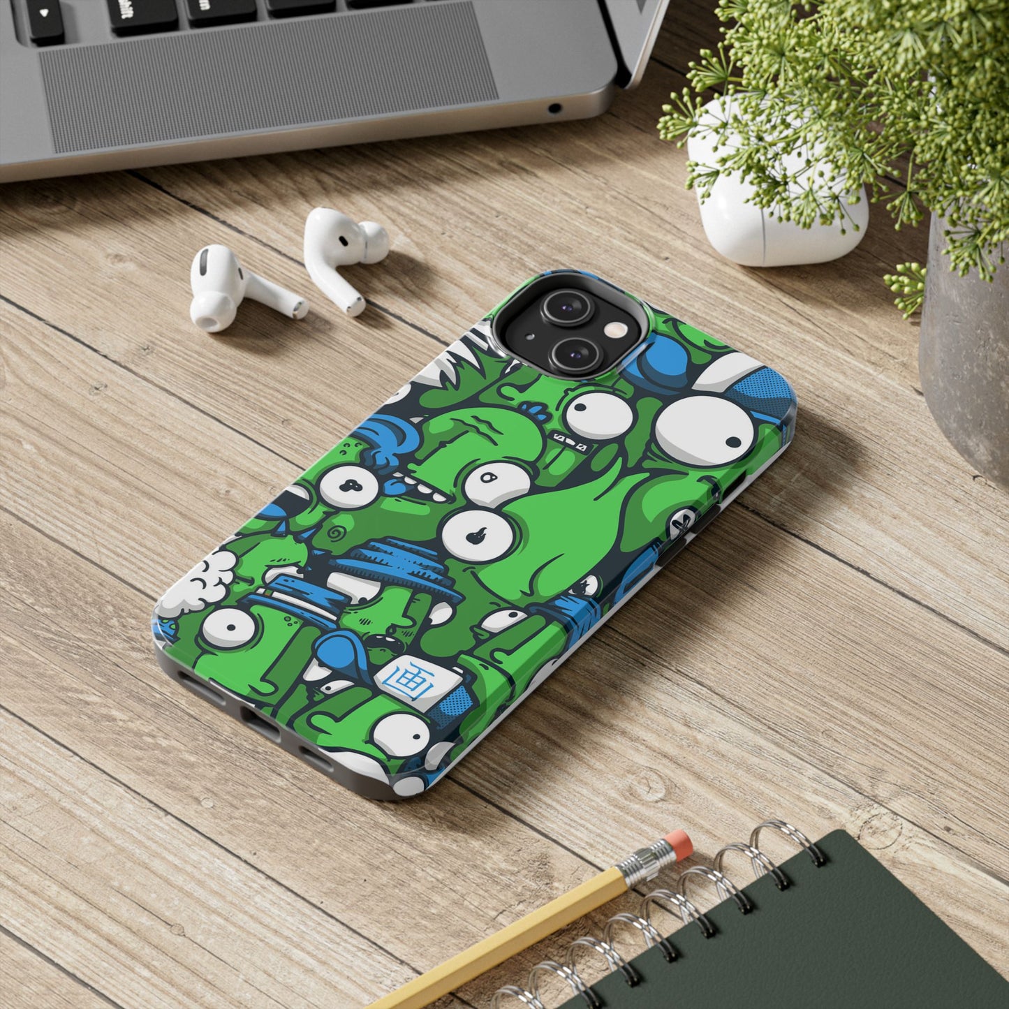 Whimsical Green Monster Phone Case