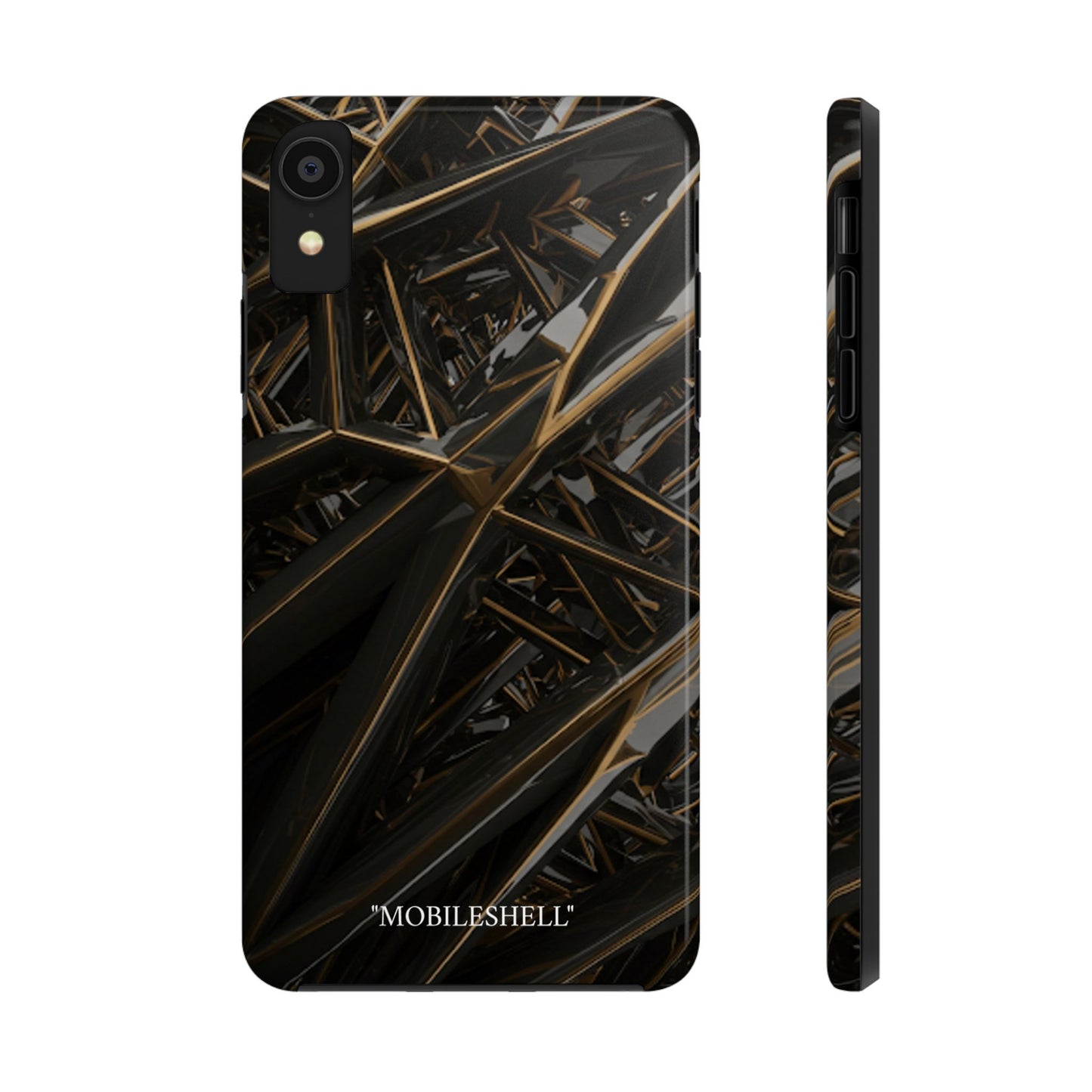 Abstract black gold pattern tough phone case