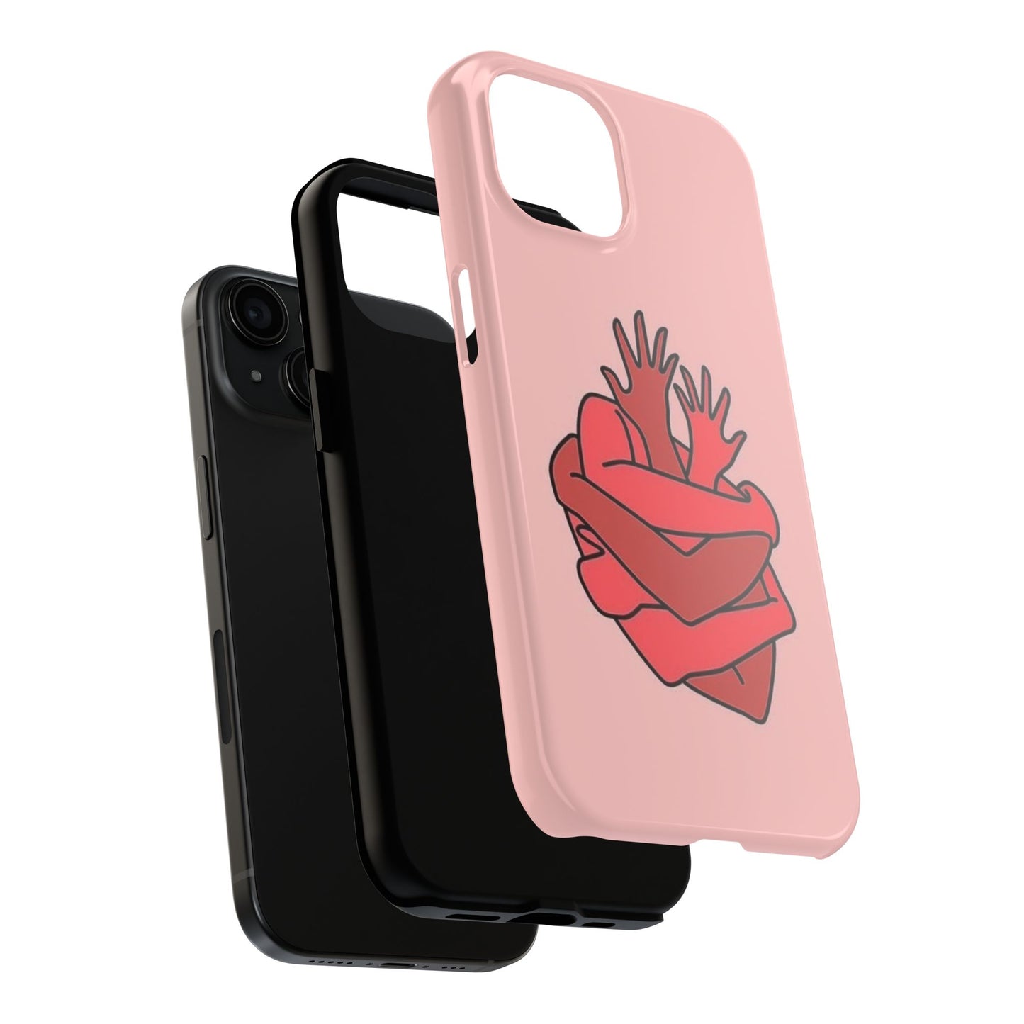 Artistic Heart Embrace Phone Case