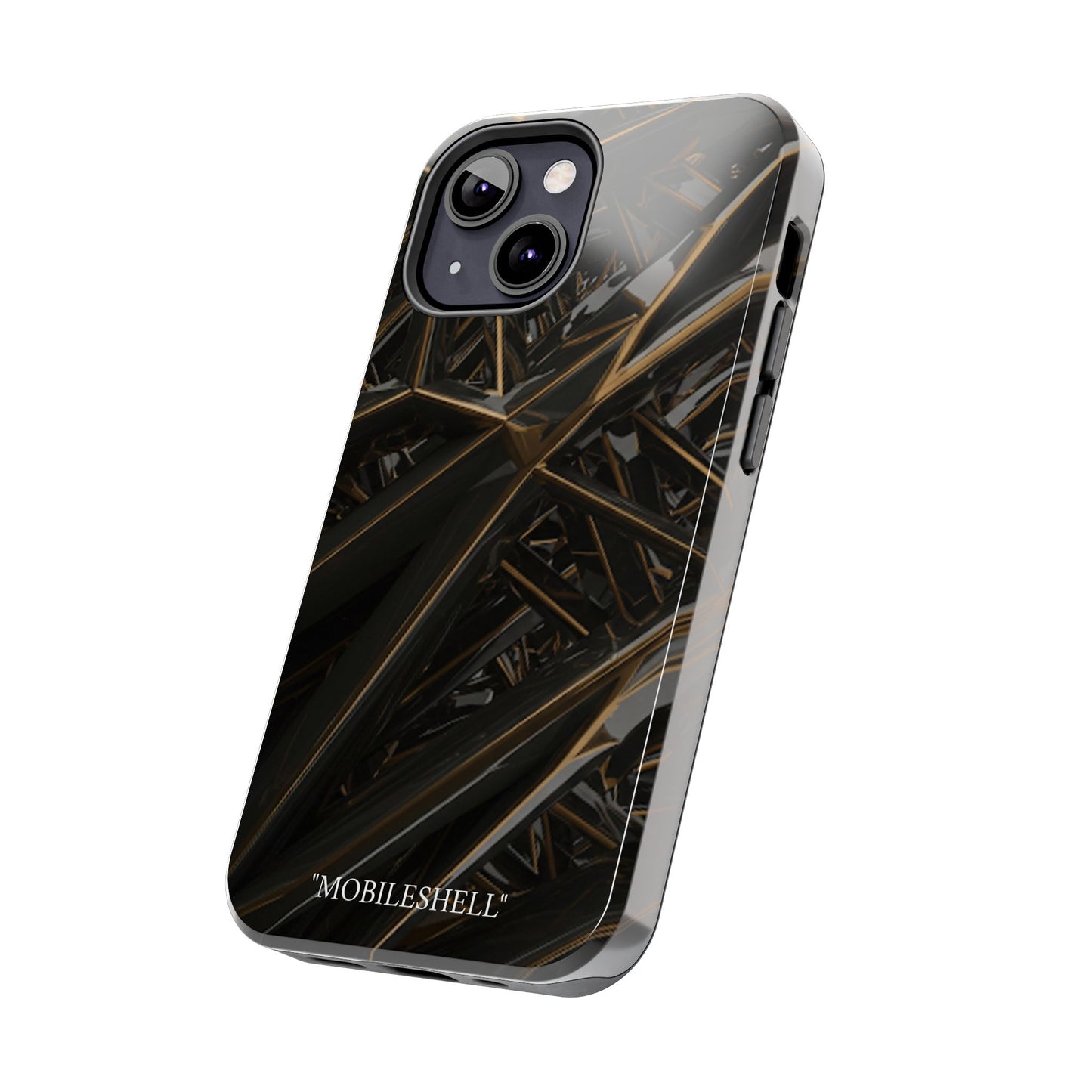 Abstract black gold pattern tough phone case