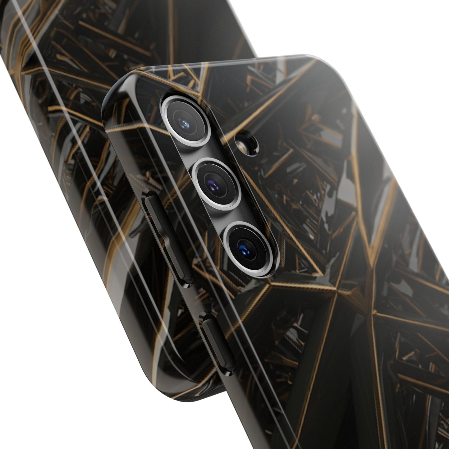 Abstract black gold pattern tough phone case